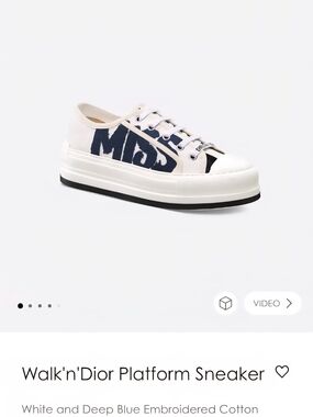 Miss Dior, WALK'N'DIOR Women's Platform Sneaker White & Deep Blue *PRICE IS FIRM